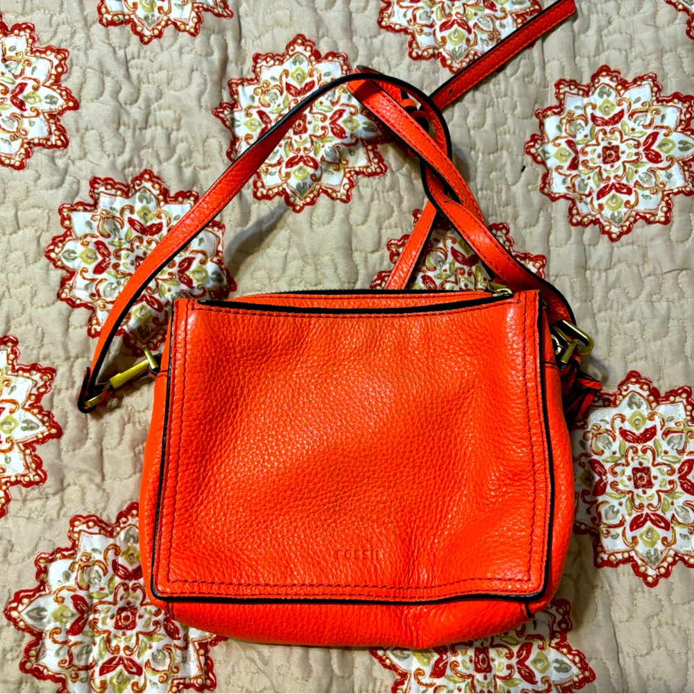 Fossil coral orange crossbody